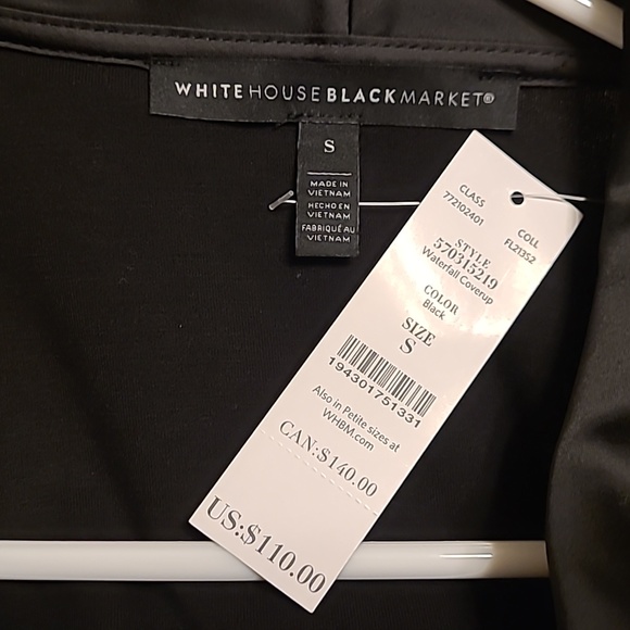 Size small whitehouseblackmarket waterfall cover-up. Black. - Picture 7 of 8